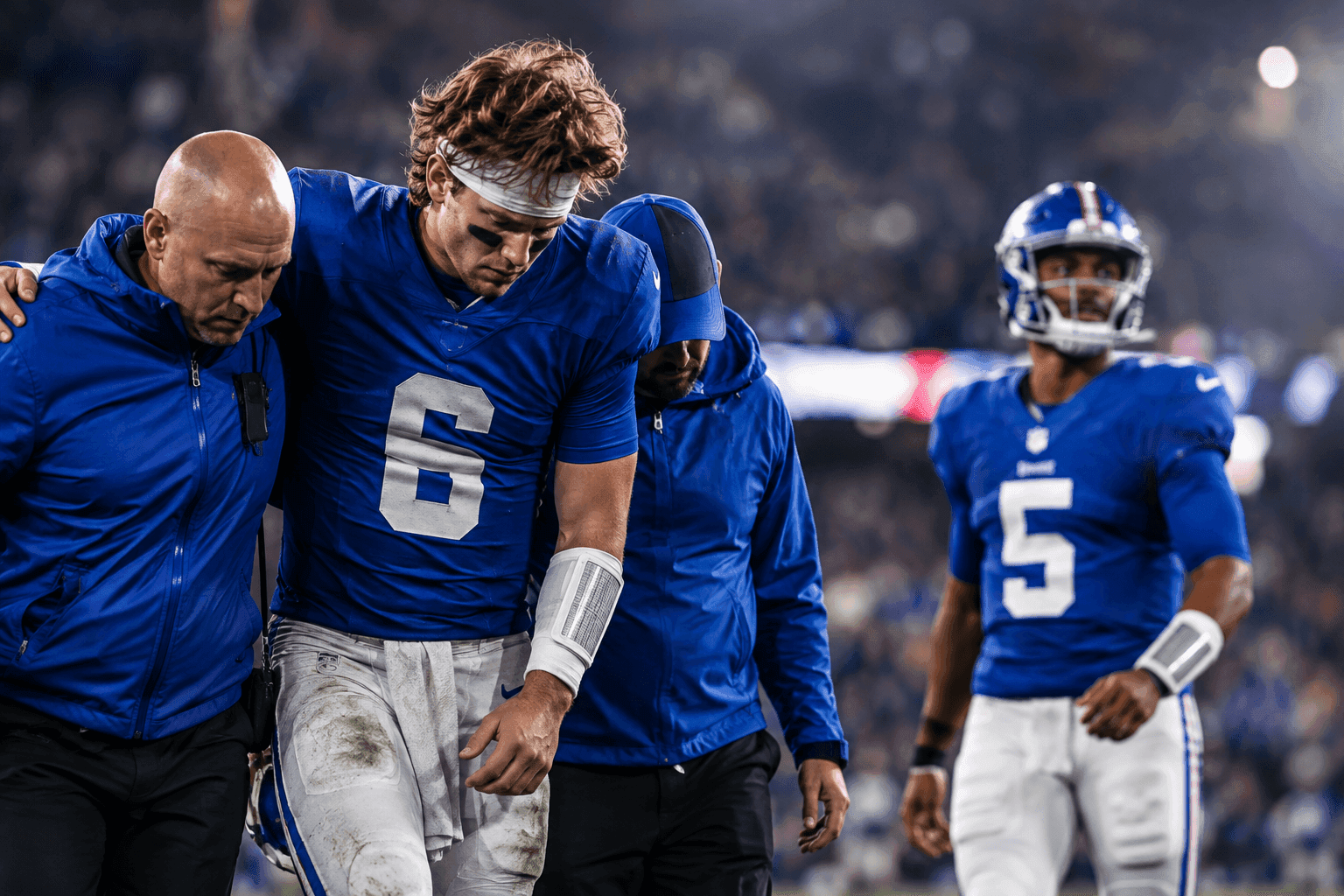 Editorial sports image for Giants Place Jaxson Dart on IR, Handing the Offense Over to Jameis Winston