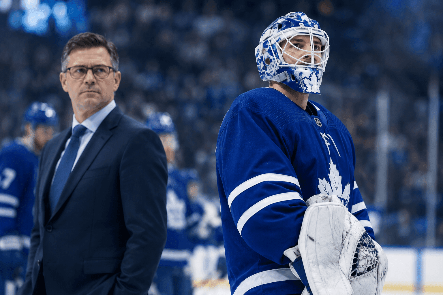 Editorial sports image for Leafs Trade for Elvis Merzlikins, Who Won't Play for 3-to-5 Months