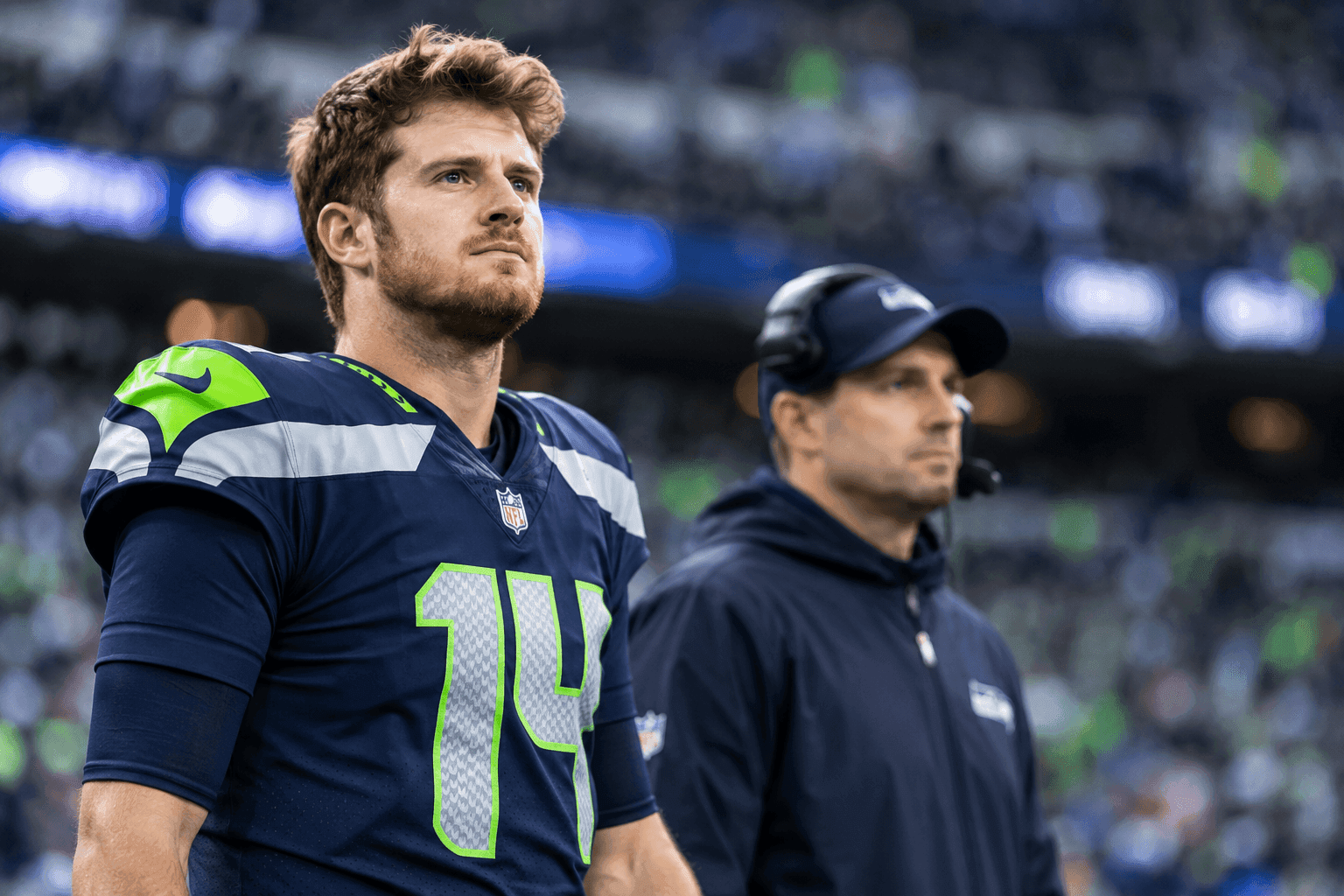 Editorial sports image for Sam Darnold Gets 'Really Good News' on Hip, Still Misses Week 2