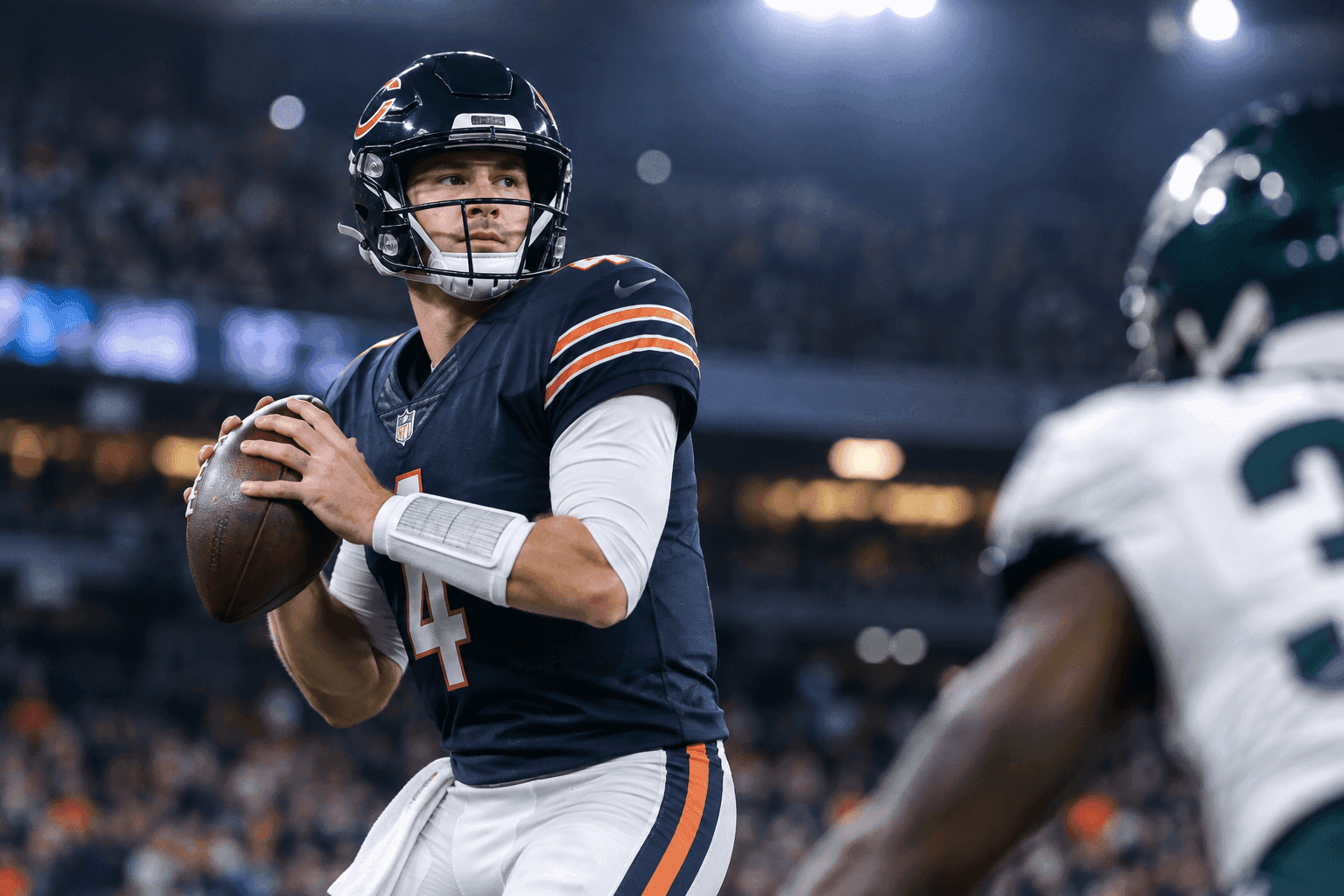 Editorial sports image for Tyson Bagent Clears Protocol Just in Time to Save the Bears' Monday Night