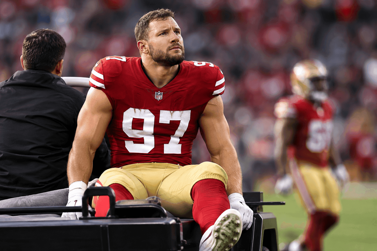 Editorial sports image for The 49ers Are So Banged Up They Can't Even Put Nick Bosa on IR