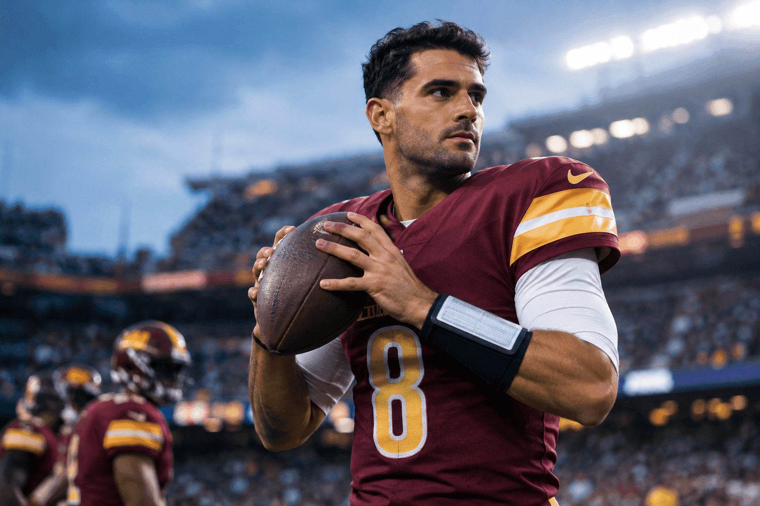 Editorial sports image for Jayden Daniels Dodges Surgery, But Marcus Mariota Inherits a Mess in Washington
