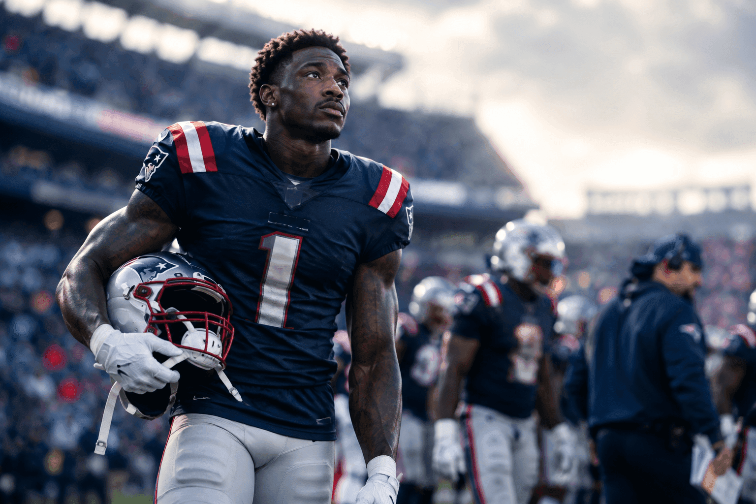 Editorial sports image for AJ Brown is Out for a Month, and the Patriots Offense is Officially on Life Support