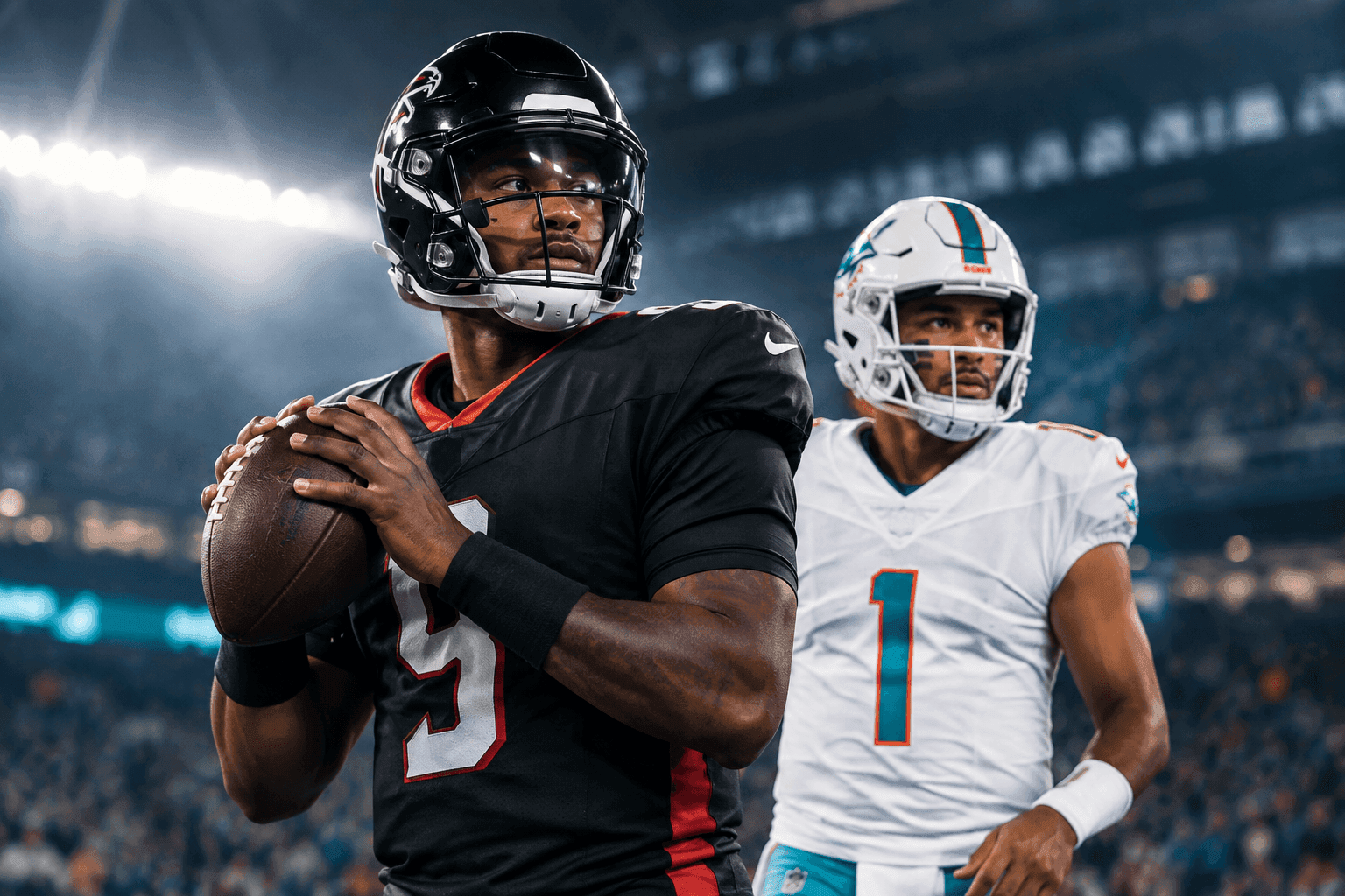 Editorial sports image for Michael Penix Jr. Takes the Reins as Falcons Finally Find 'QB Health'