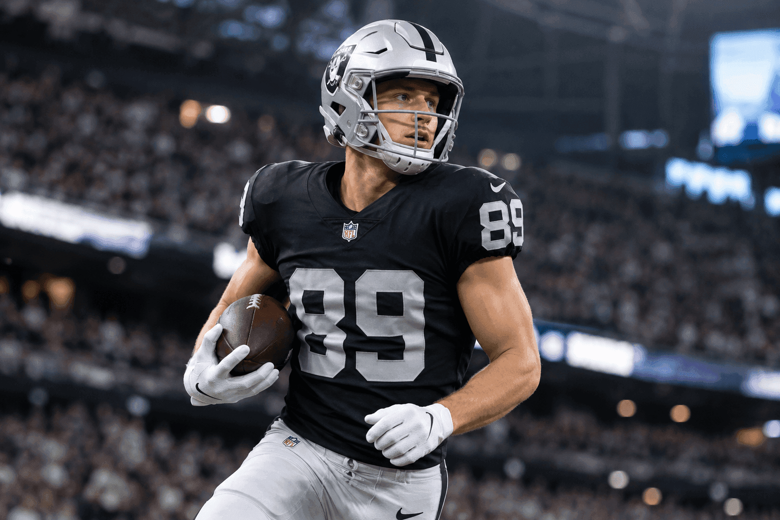 Editorial sports image for Brock Bowers Defies the Knee Gods, Active for Raiders vs. Saints