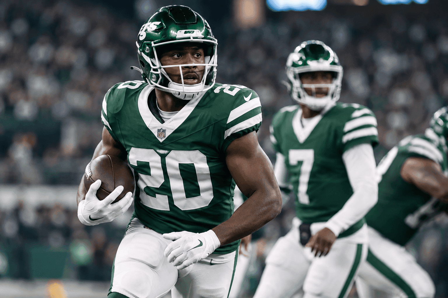 Editorial sports image for Breece Hall Dodges Major Injury, But Jets Offense Now Rests on Geno Smith